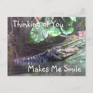 Postale 'Grimaces d'alligator : Pensée à vous - carte