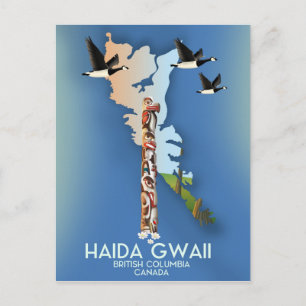 Postale haida gwaii Colombie-Britannique Carte canadienne