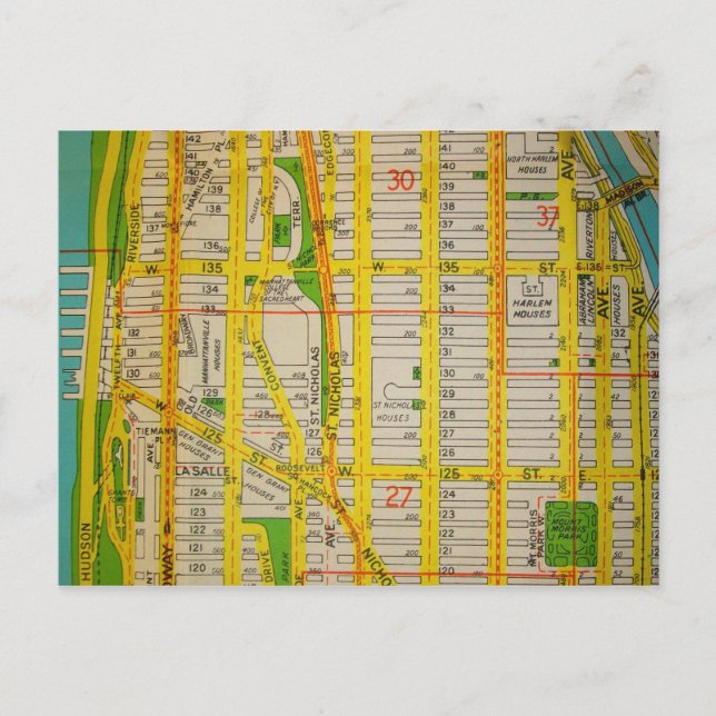 Postale Harlem, NY Carte Vintage (Devant)