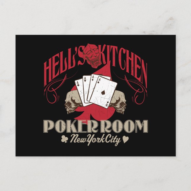 Postale Hells Kitchen Poker Room, New York City Carte post (Devant)