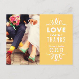 POSTALE HIPSTER MODERNE   CARTE POST MERCI MARIAGE