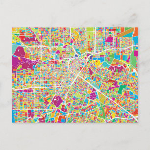 Postale Houston, Texas   Carte Neon