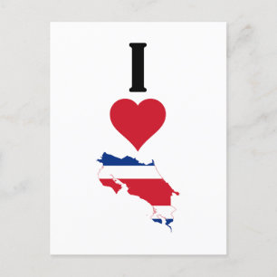 Postale I Love Costa Rica Vertical Heart Country Carte