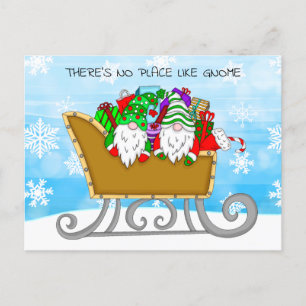 Postale Il n'y a pas d'endroit comme Gnome, carte de Noël