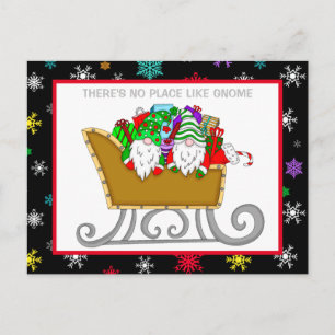 Postale Il n'y a pas d'endroit comme Gnome, carte de Noël