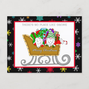 Postale Il n'y a pas d'endroit comme Gnome, carte de Noël