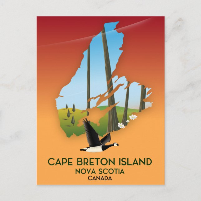 Postale Île du Cap-Breton Nouvelle-Écosse Carte du Canada (Devant)
