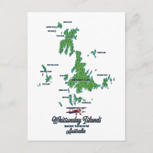 Postale Îles Whitsunday Australie affiche de carte