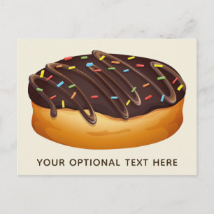 Postale Illustration de donut texte personnalisé et carte