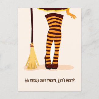 Postale Illustration d'Halloween "Rencontrons-nous" Carte