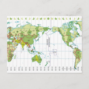 Postale Illustration numérique de la carte du monde montra