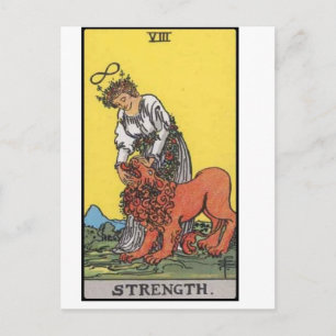 Postale image de la carte strenght tarot