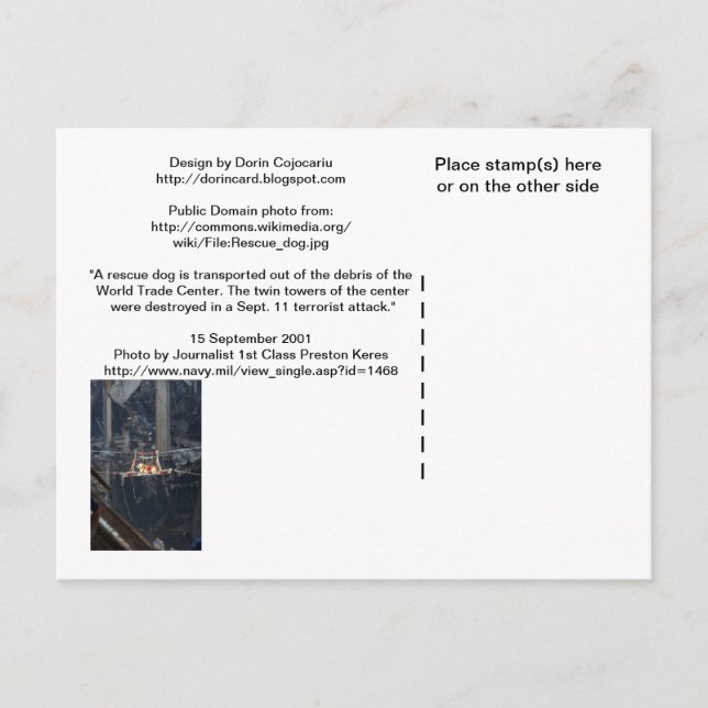 Postale Image WTC6 sur le dos non brillant de la carte pos (Devant)
