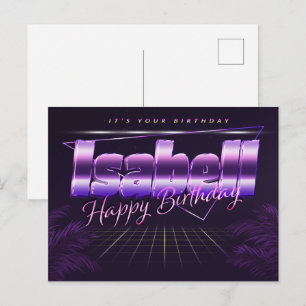 Postale Isabell Nom Prénom Date d'anniversaire de la carte