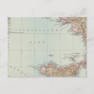 Postale Italien sudliche Halfte, Carte de l'Italie du Sud