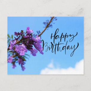 Postale Jacaranda Flowers pour une joyeuse carte d'anniver