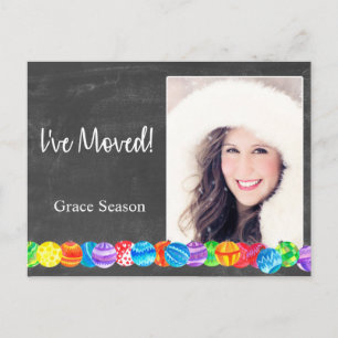 Postale J'ai déplacé carte photo de baubles d'aquarelle
