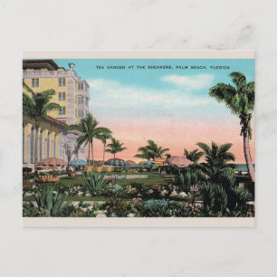 Postale Jardin de thé vintage au Breakers Palm Beach Carte