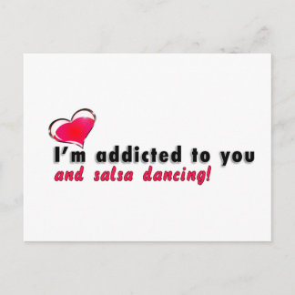 Postale Je suis accro à toi et à la salsa danser Carte pos