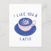 Je vous aime une carte de café en latte