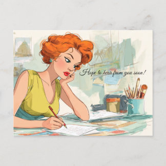 Postale J'espère avoir de vos nouvelles bientôt ! Carte po