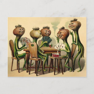 Postale Jeu de carte d'oignon victorien vintage