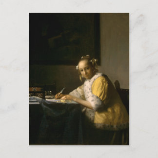 Postale Johannes Vermeer, Une Dame qui écrit une carte pos