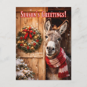 Postale Jolie carte de Noël de grange à âne