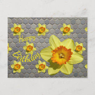 Postale Jonquilles Teintes Bleues Carte d'anniversaire per