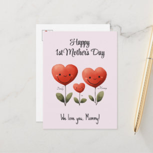 Postale Joyeuse 1ère fête des Mères, Carte de Papa et Bébé