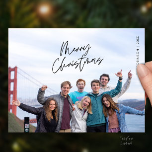 Postale Joyeuse carte de Noël de photo de famille, Moderne