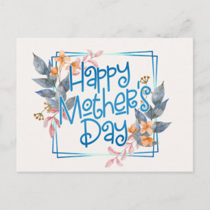 Postale Joyeuse Fête des Mères Cadre Floral   Carte postal