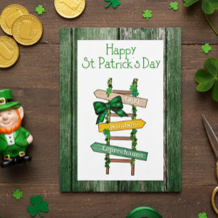Postale Joyeuse Saint-Patrick Carte de Bois Vert