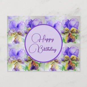 Postale Joyeux Anniversaire Viola floral Mesdames Carte Po