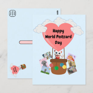 Postale Joyeux chat de la Journée Mondiale de la Carte Pos