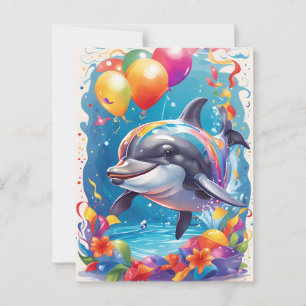 Postale Joyeux dauphin souriant et célébrant Carte