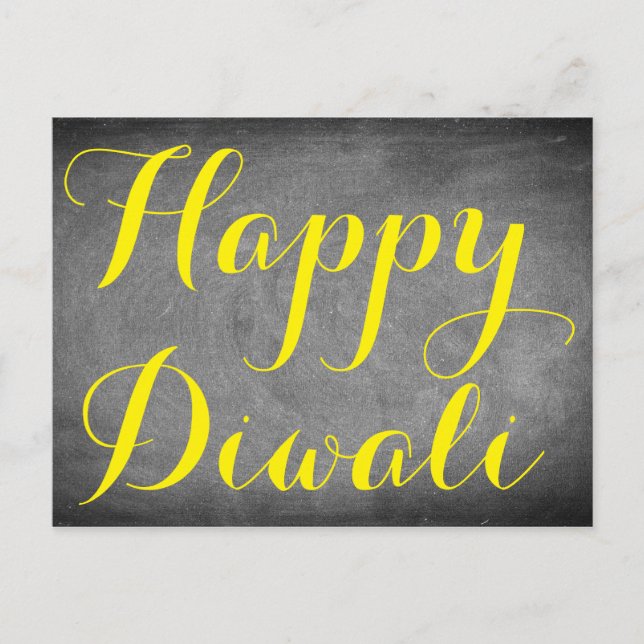 Postale Joyeux Diwali Chalkboard Typographie Carte personn (Devant)