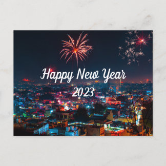 Postale Joyeux feu d'artifice du Nouvel An dans la carte p