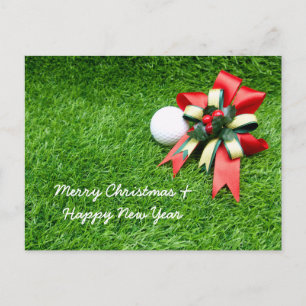 Postale Joyeux Noël et Bonne année Carte au golfeur