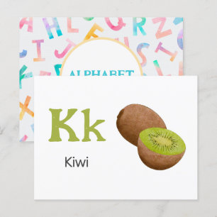 Postale K est pour Kiwi - Carte Flash Alphabet