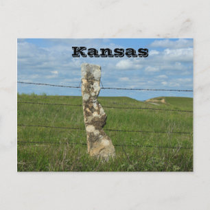 Postale Kansas Limestone clôture Post CARTE POST