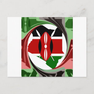 Postale Kenya Célébration drapeau coloré Carte vectorielle