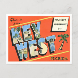 Postale Key West, Florida Vintage Big Letters Carte postal