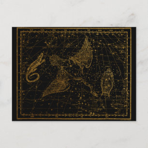 Postale La carte céleste miroir de l'Ukraine Or et Noir