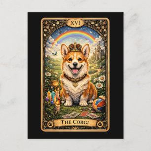 Postale La carte de tarot Corgi