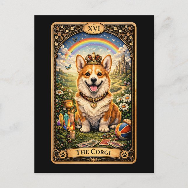 Postale La carte de tarot Corgi (Devant)
