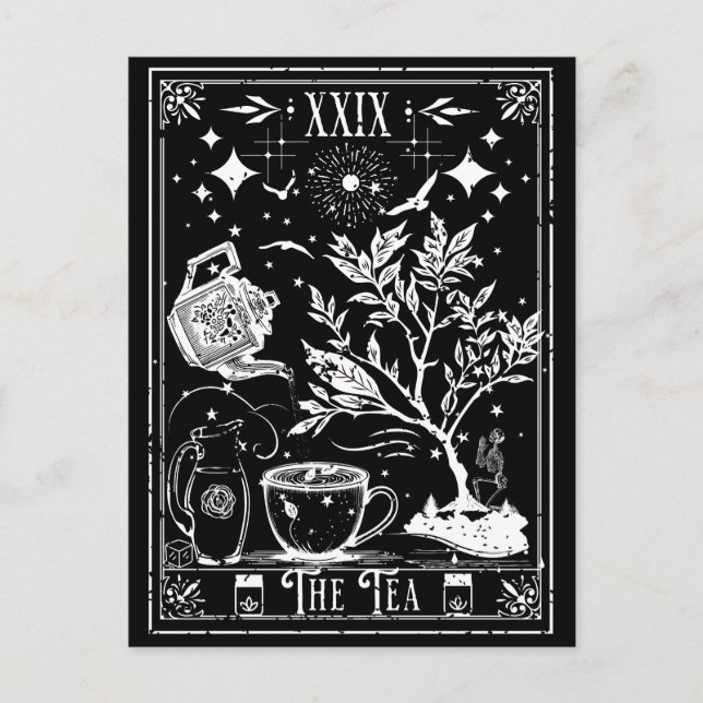 Postale La carte de tarot du thé (Devant)