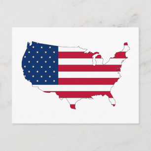 Postale La carte d'ensemble des Etats-Unis remplie de