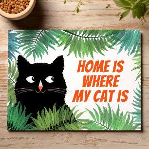 Postale La maison est où le chat cache la carte de faire-p