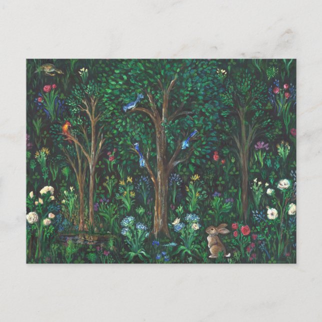 Postale "Lapin en forêt." (Peinture complète) Carte postal (Devant)